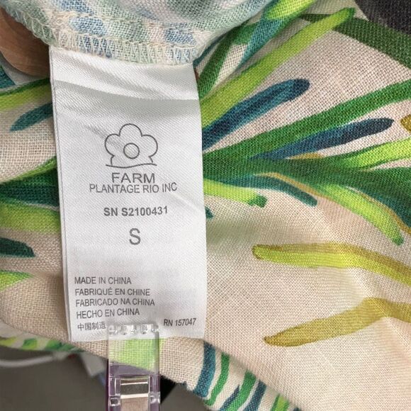 Farm Rio Multicolor Toucan Paradise Linen Long Sleeve Collared Romper Size Small - Picture 6 of 8